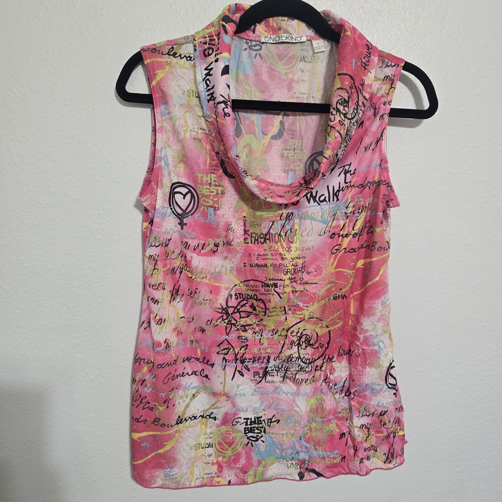 Custo Barcelona Vibrant Pink Graphic Blouse